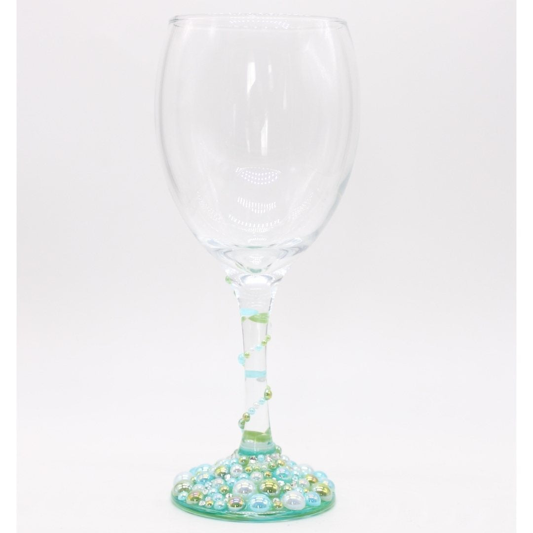 Aqua Green Wine Glass