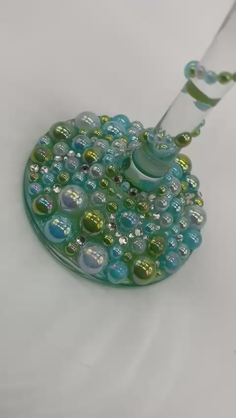 Aqua Green Wineglass
